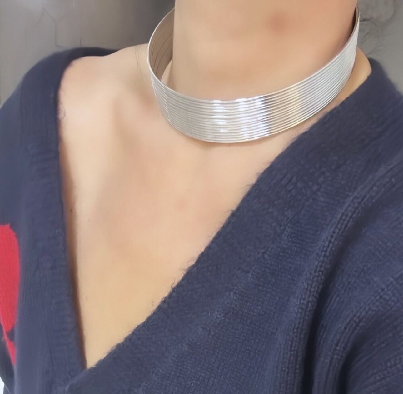 Özel Seri Gümüş Çoklu Görünüm Choker Kolye