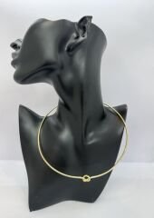 Özel Seri Düğüm Detay Gold Tel Choker Kolye