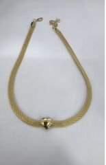 Özel Seri Kalp Detay Hasır Choker Kolye (45 Cm)