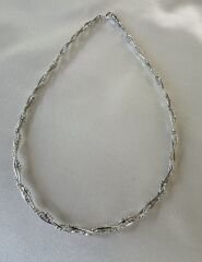 İthal Gümüş Zirkon Taş Çevrili Burgu Model Choker Kolye